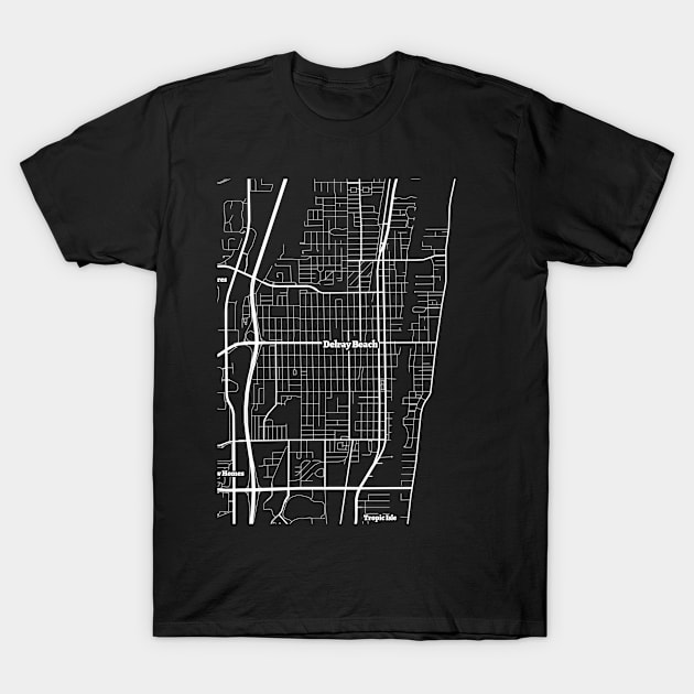 Delray Beach Florida Map | Map Of Delray Beach Florida | Delray Beach Map T-Shirt by benayache